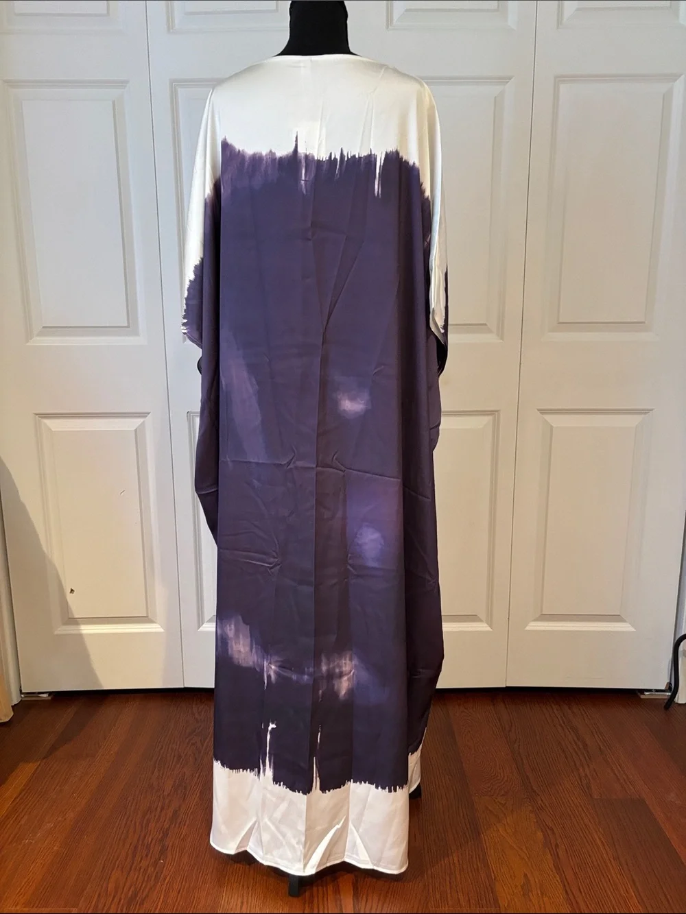 Purple and White Tie-Dye Maxi Dress